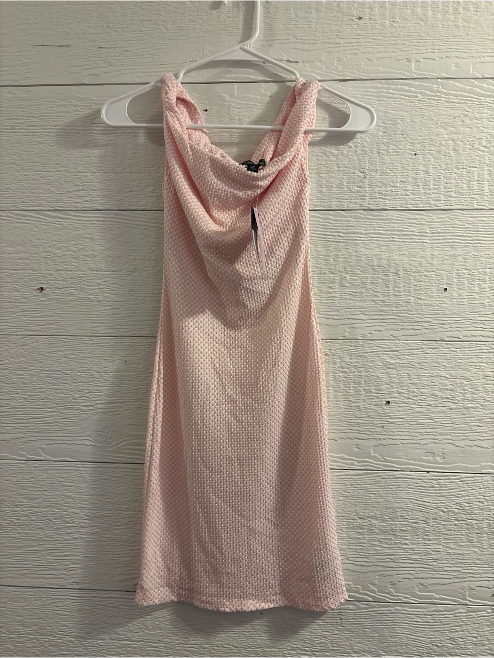 wild fable Light Pink Textured Cowl Neck Dress